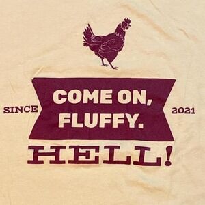 Matt Matthews 100% cotton Fluffy the chicken Comedian Fluffy